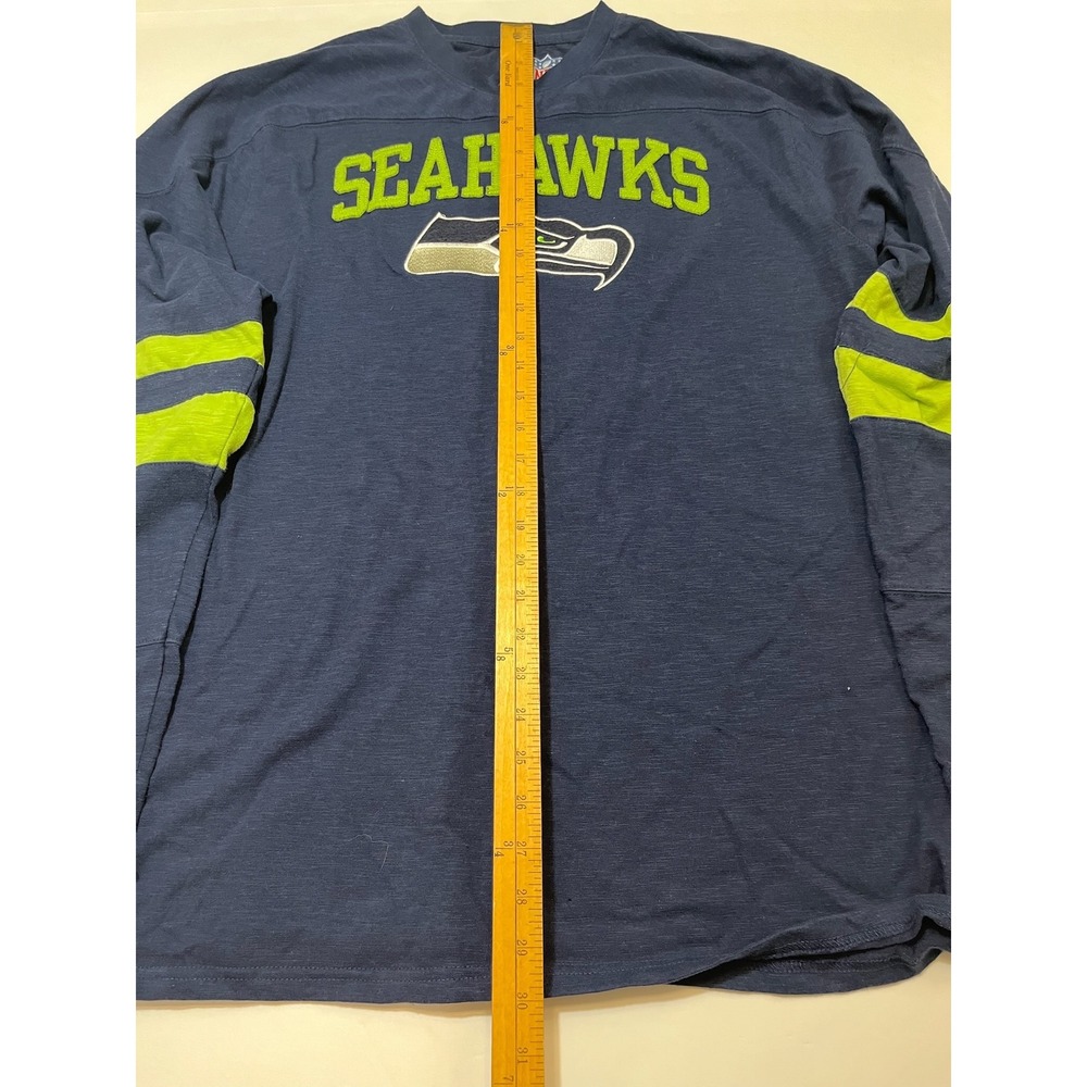 NFL Seattle Seahawks Long Sleeve Shirt Mens 2XL Navy Blue Green Logo Football - Picture 5 of 8
